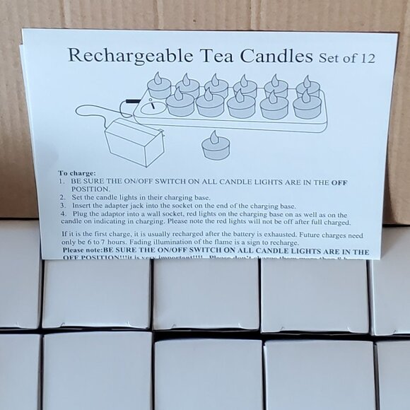 Set of 12 Rechargeable Tea Light Candles NEW in the BOX - Picture 1 of 7
